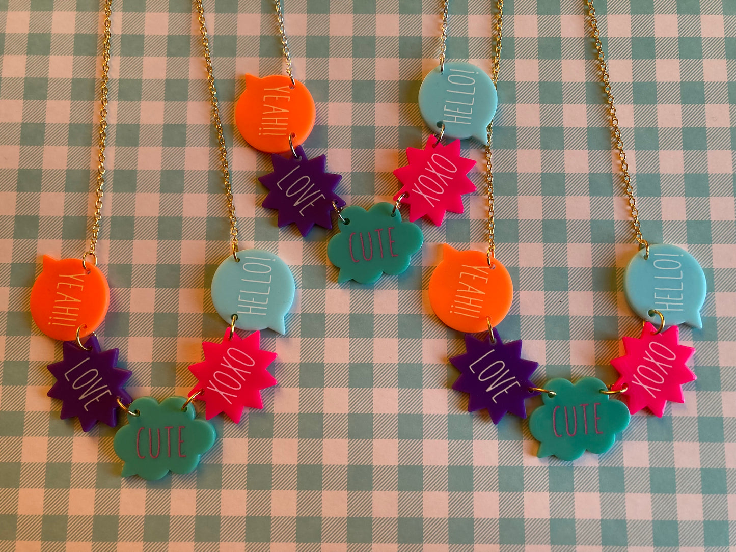 Speech Bubble Acetate Necklaces