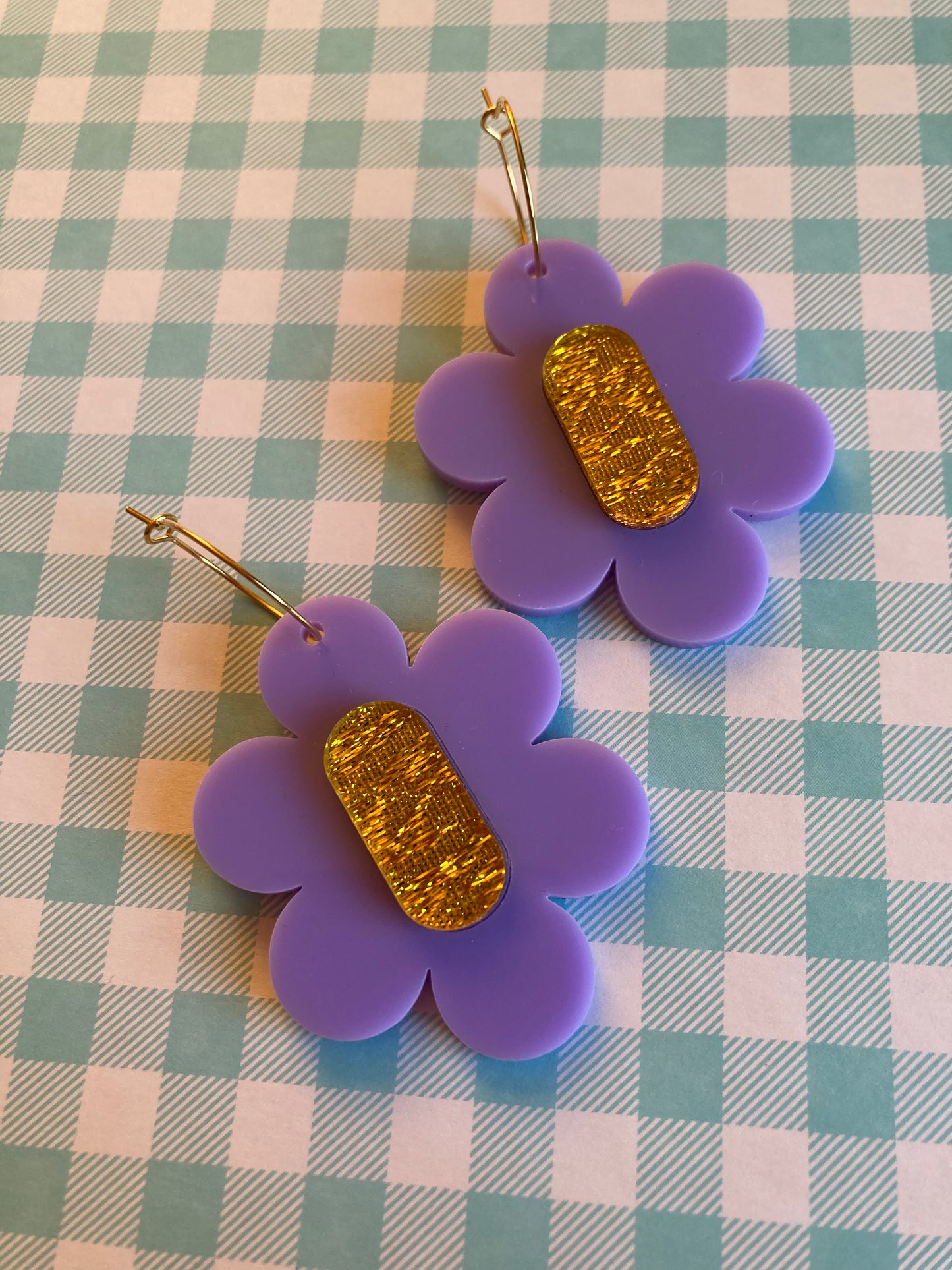 Pill Flower Acrylic Hoop Earrings