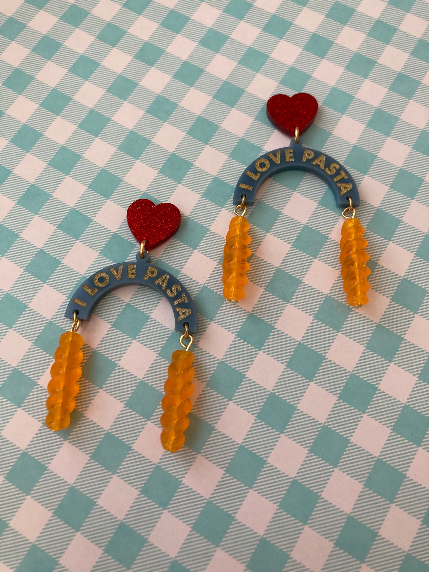 I Love Pasta Acrylic Earrings