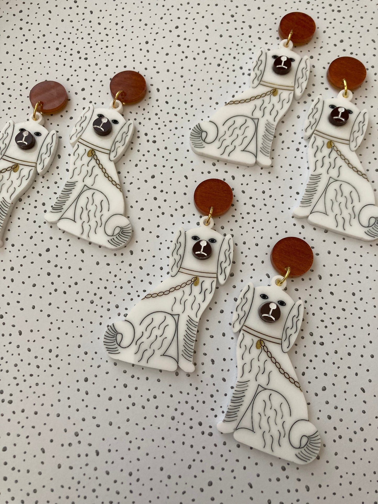 Staffordshire Dog Acrylic Earrings