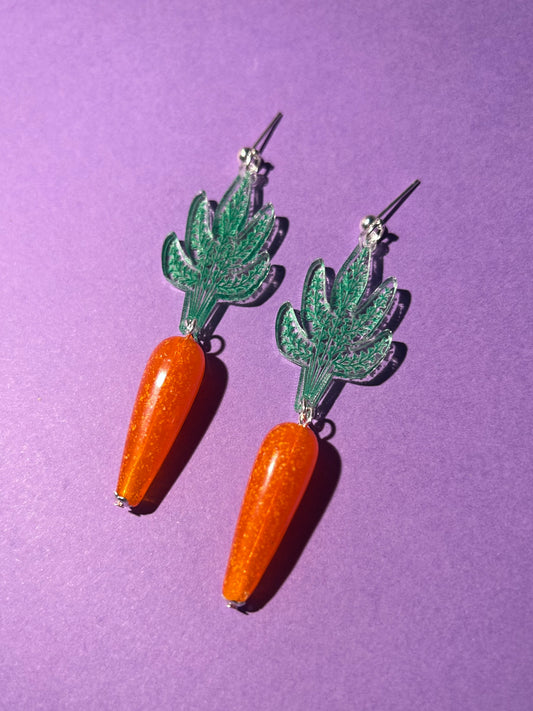 Carrot Acrylic Earrings