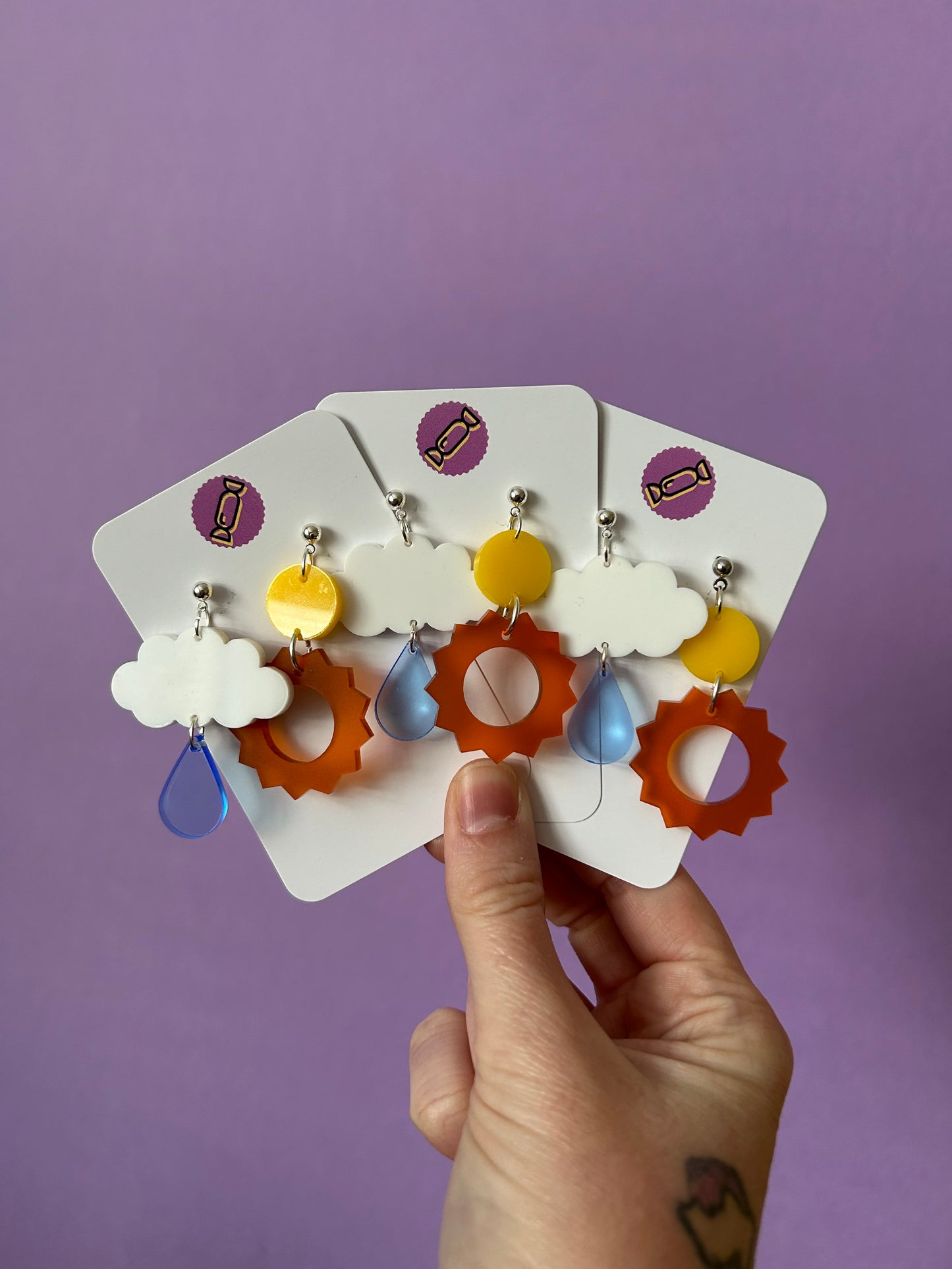 Sunshine & Rain Acrylic Earrings