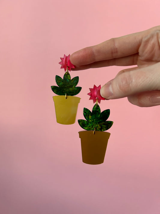 Plant Pot Acrylic Earrings