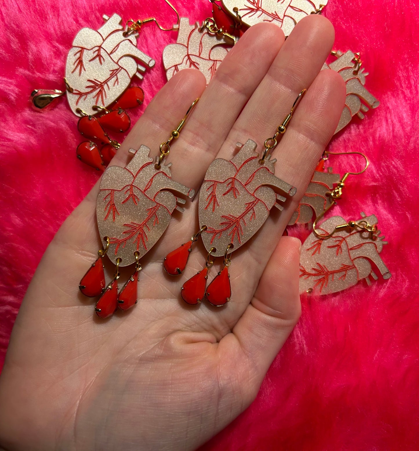 Anatomical Heart Acrylic Earrings