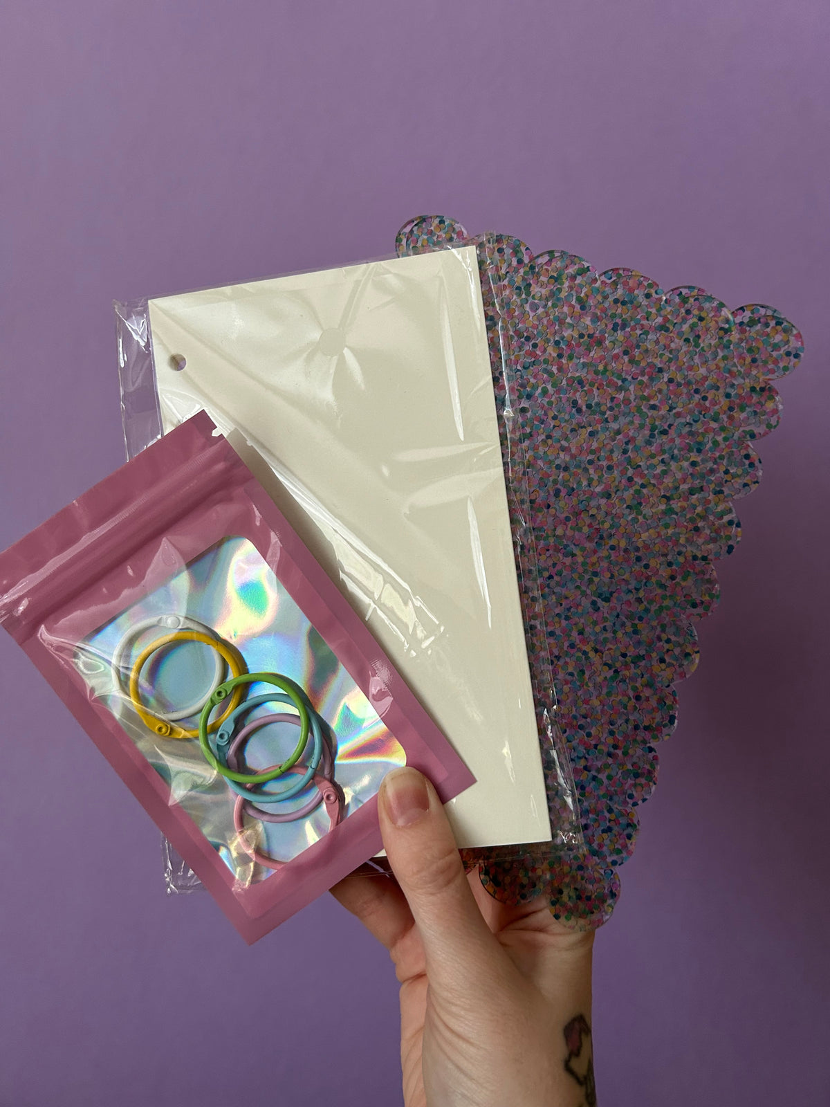 Confetti Printed Acrylic Notepad Kit