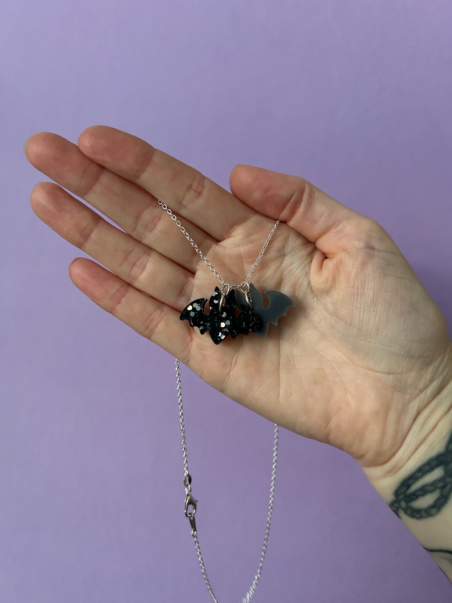 Baby Bat Acrylic Charm Necklace