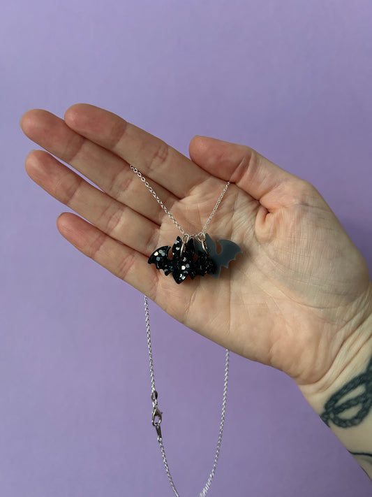 Baby Bat Acrylic Charm Necklace
