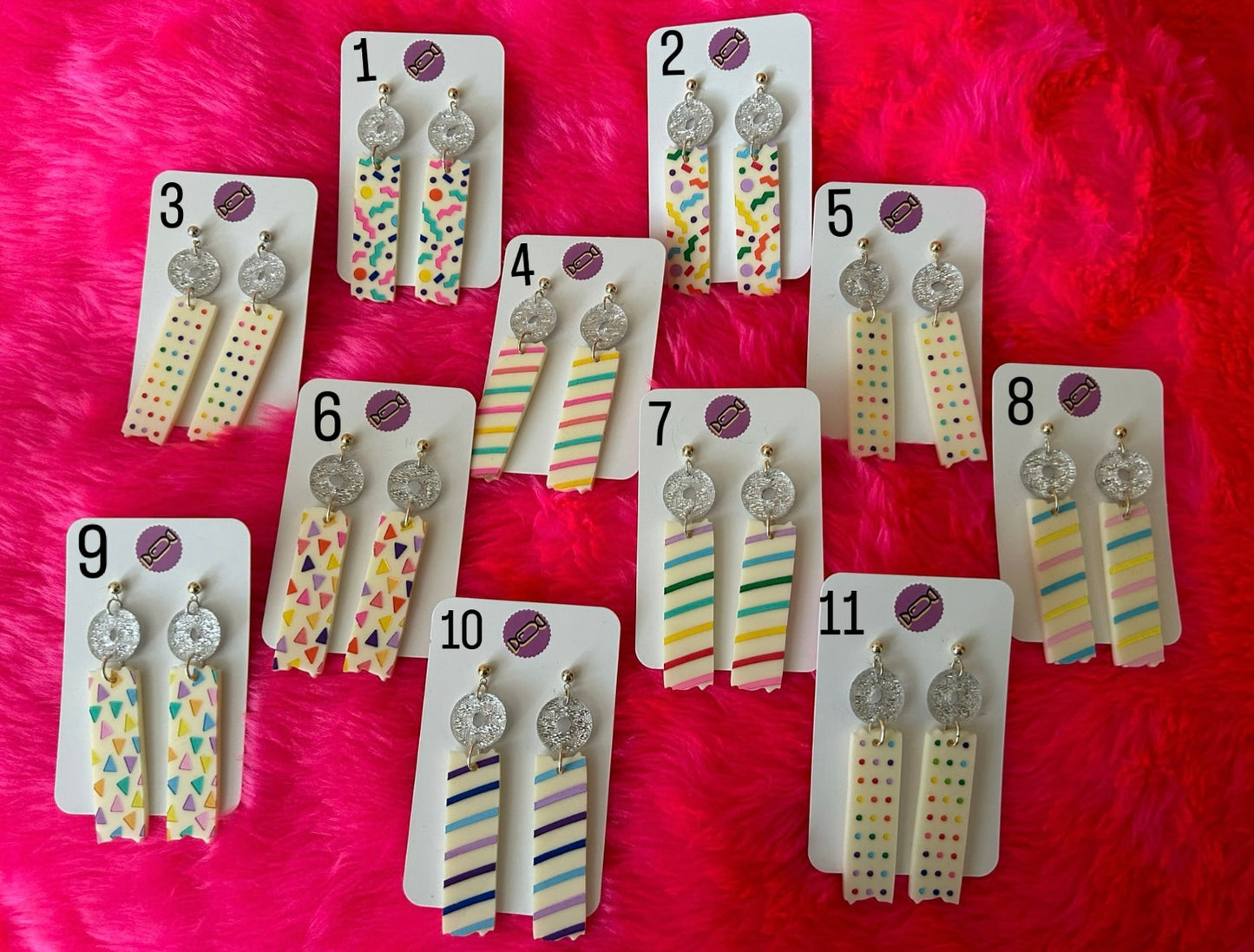 Washi Tape Acrylic Earrings