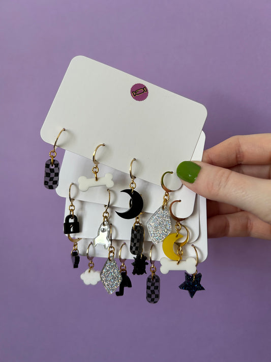 Halloween Mix & Match Hoop Acrylic Earrings