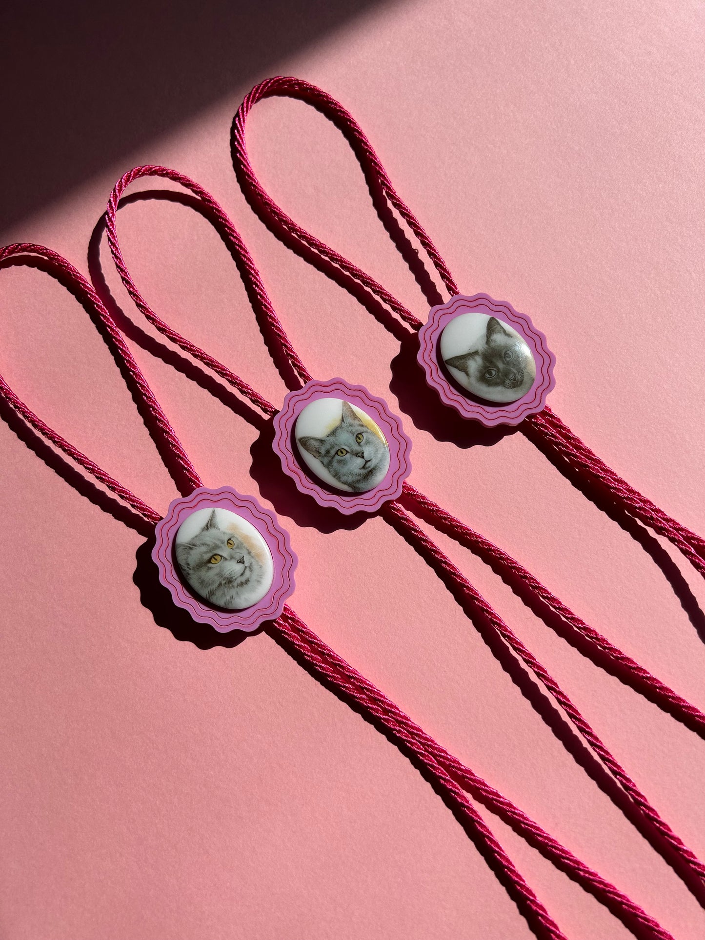 Pink Acrylic Bolo Ties