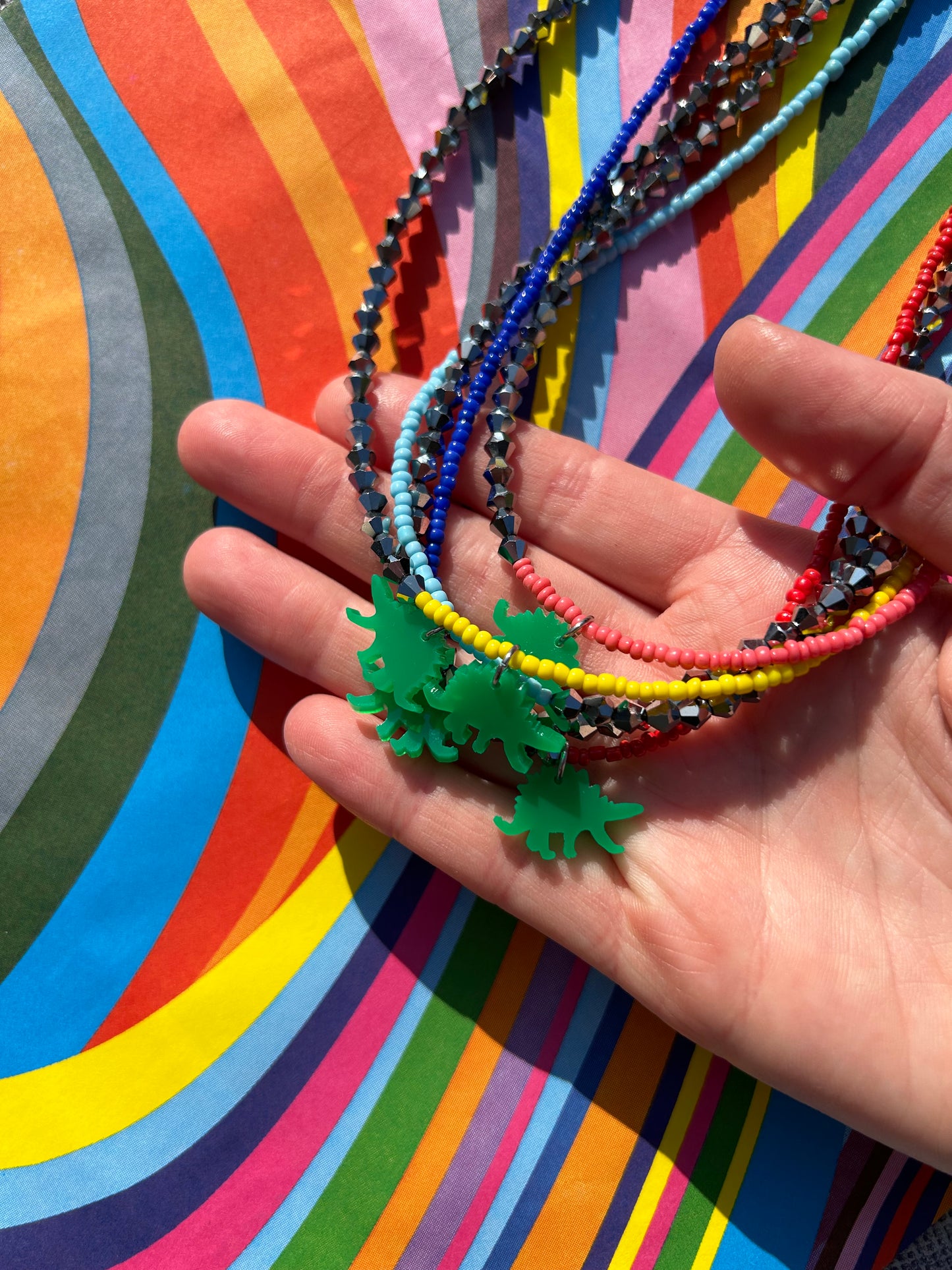 Tiny Dinosaur Beaded Necklaces