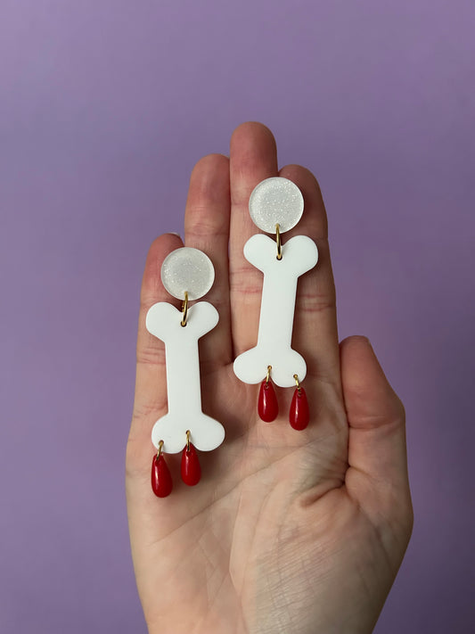 Bleeding Bones Acrylic Earrings