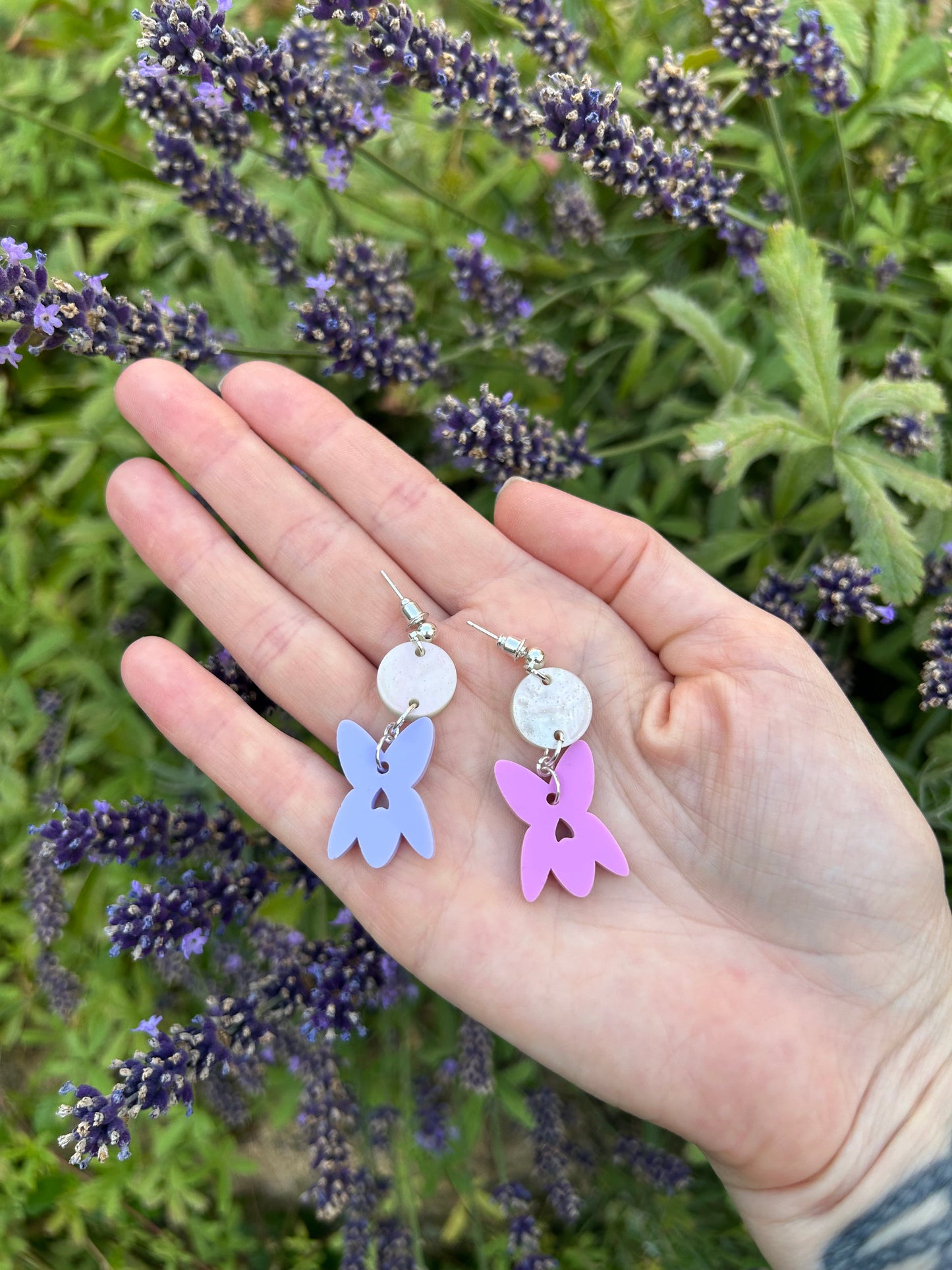 Violet Mismatched Acrylic Earrings