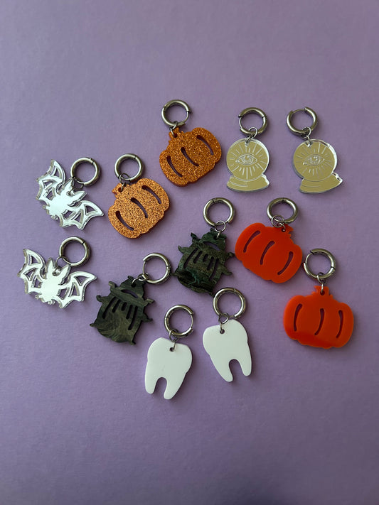 Halloween Charm Hoop Earrings