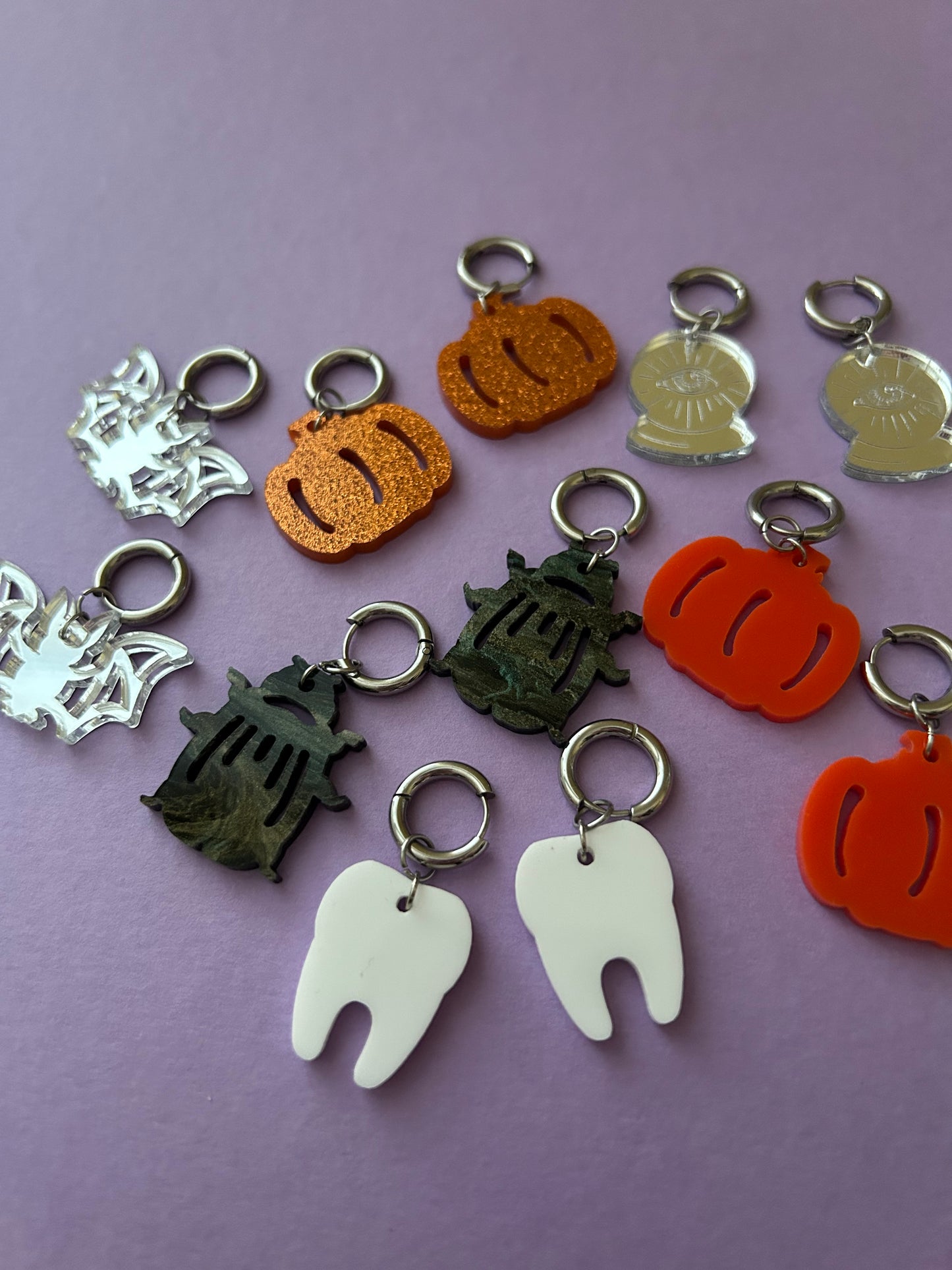 Halloween Charm Hoop Earrings