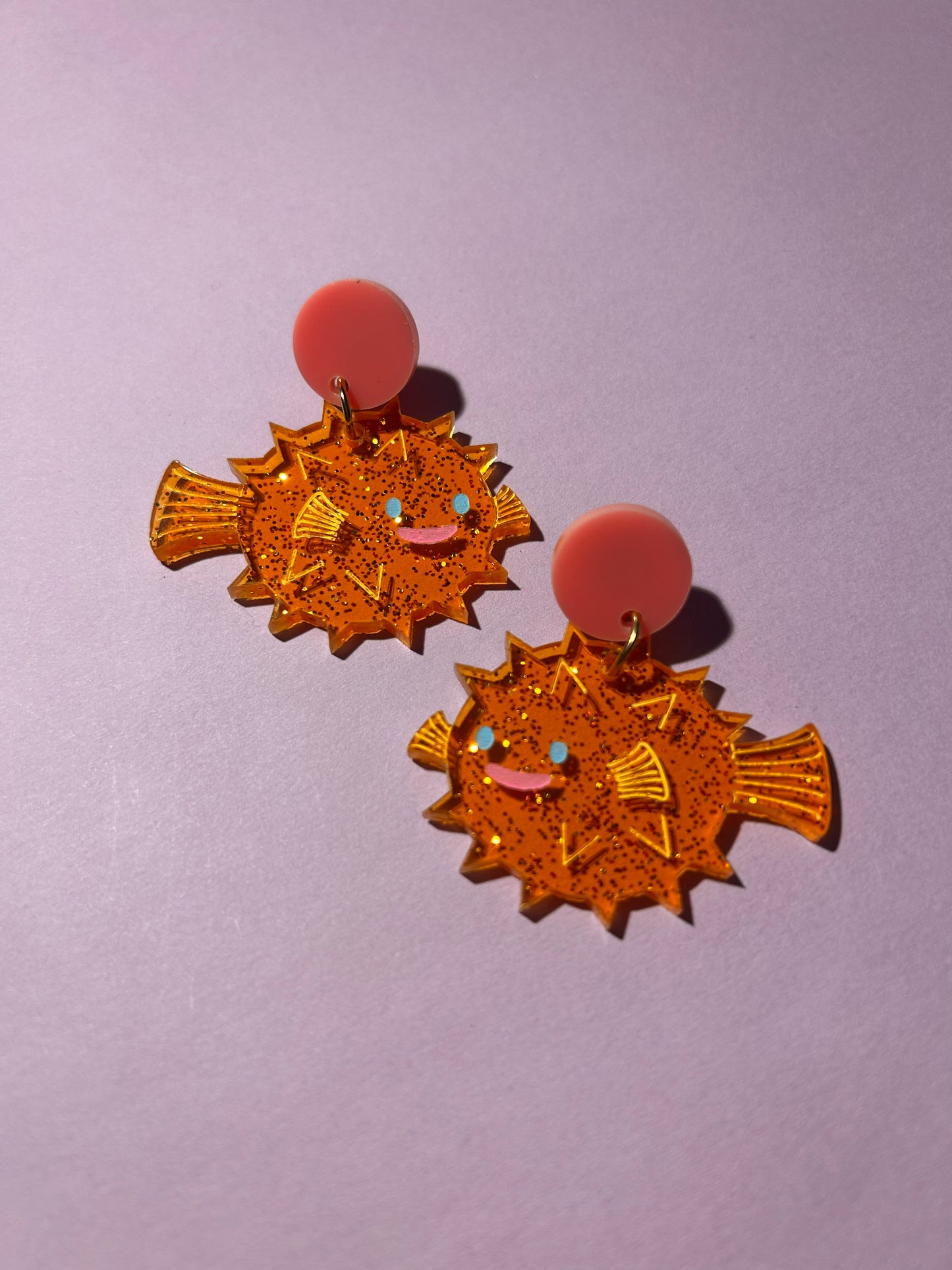 Pufferfish Acrylic Earrings