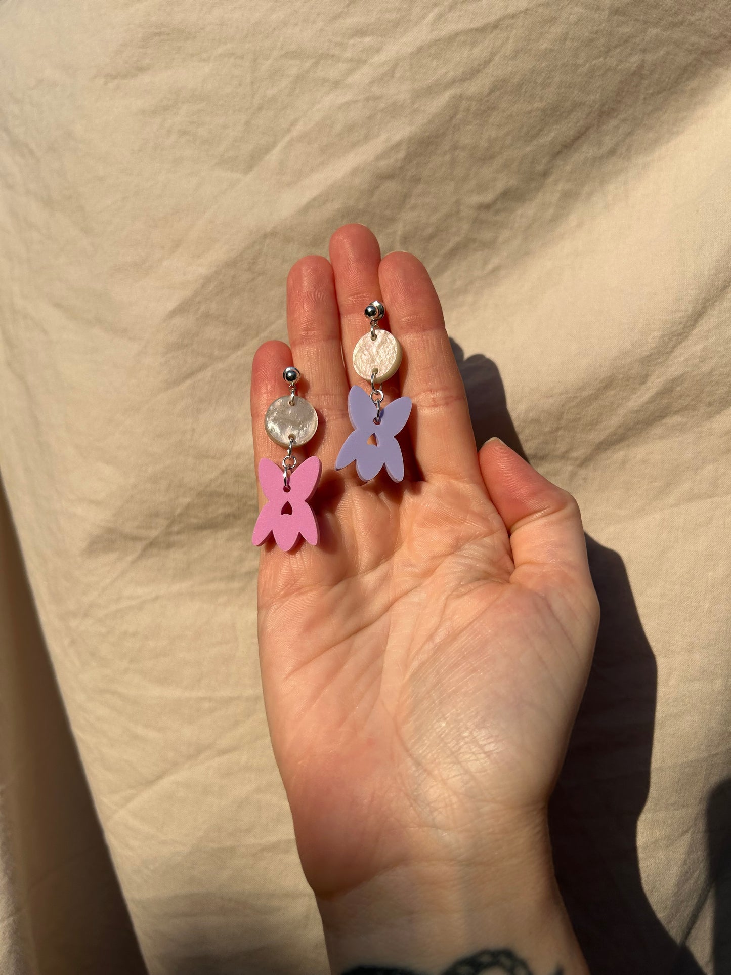Violet Mismatched Acrylic Earrings