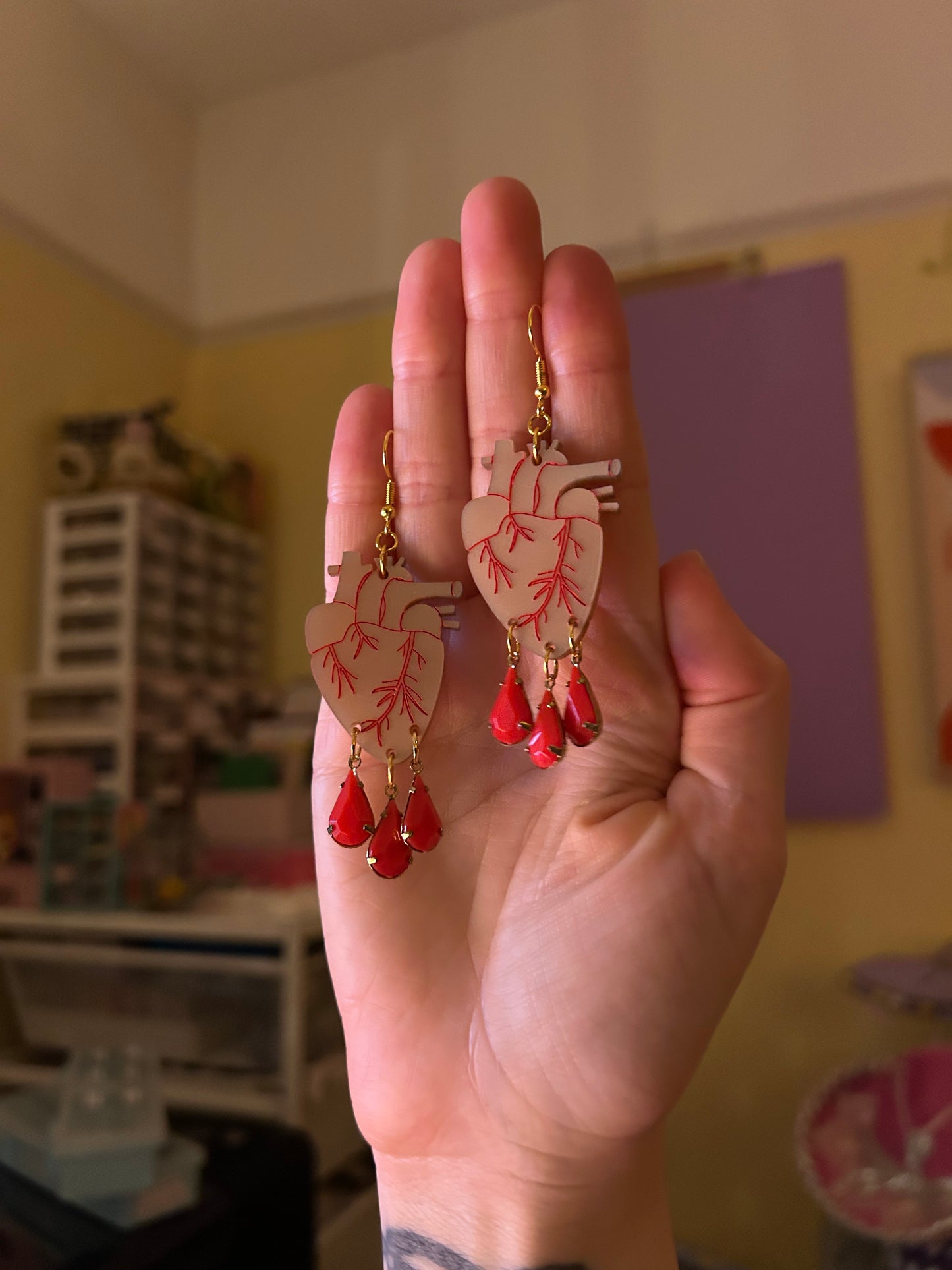 Anatomical Heart Acrylic Earrings