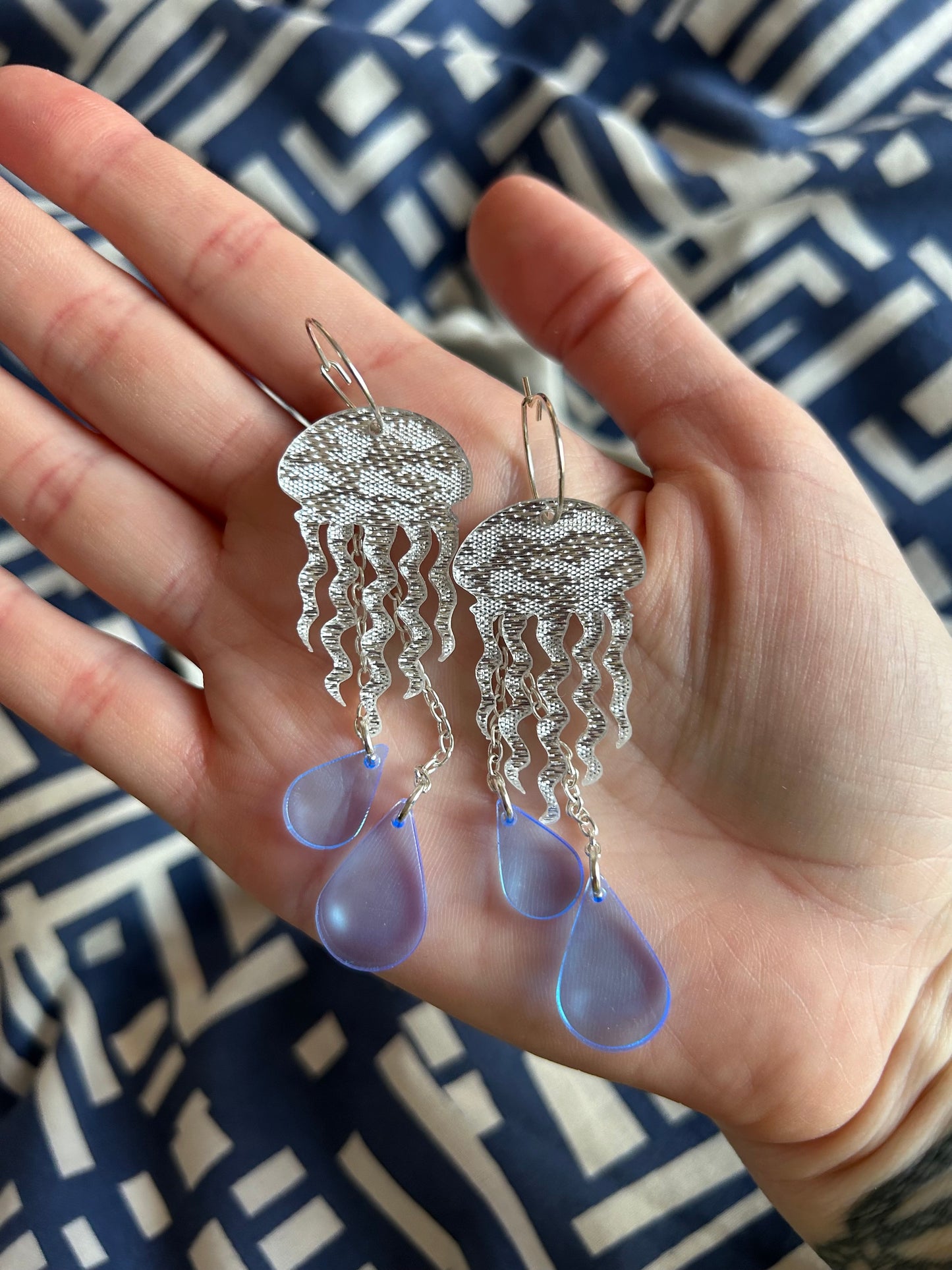 Jellyfish Acrylic Hoop Earrings