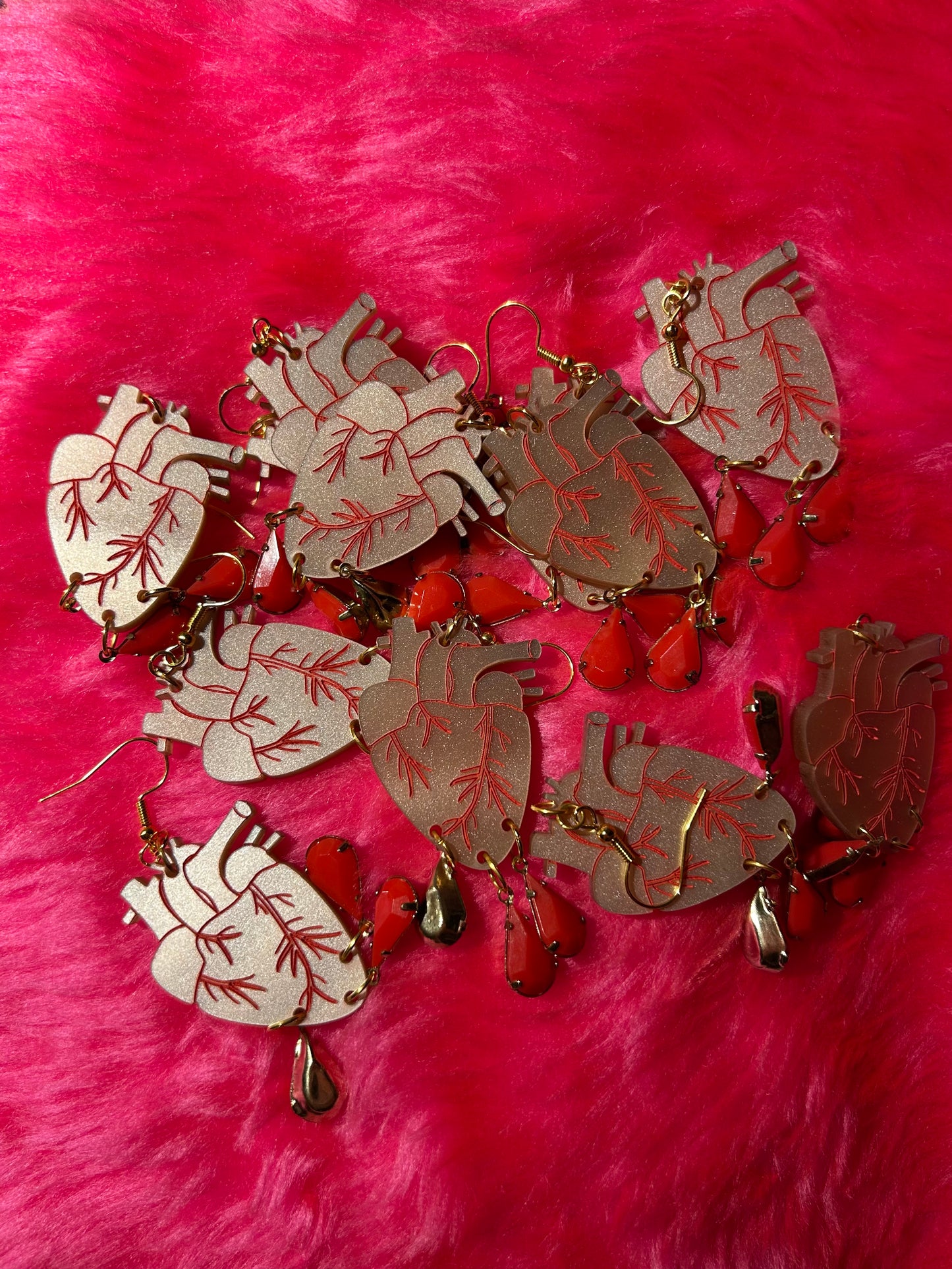 Anatomical Heart Acrylic Earrings