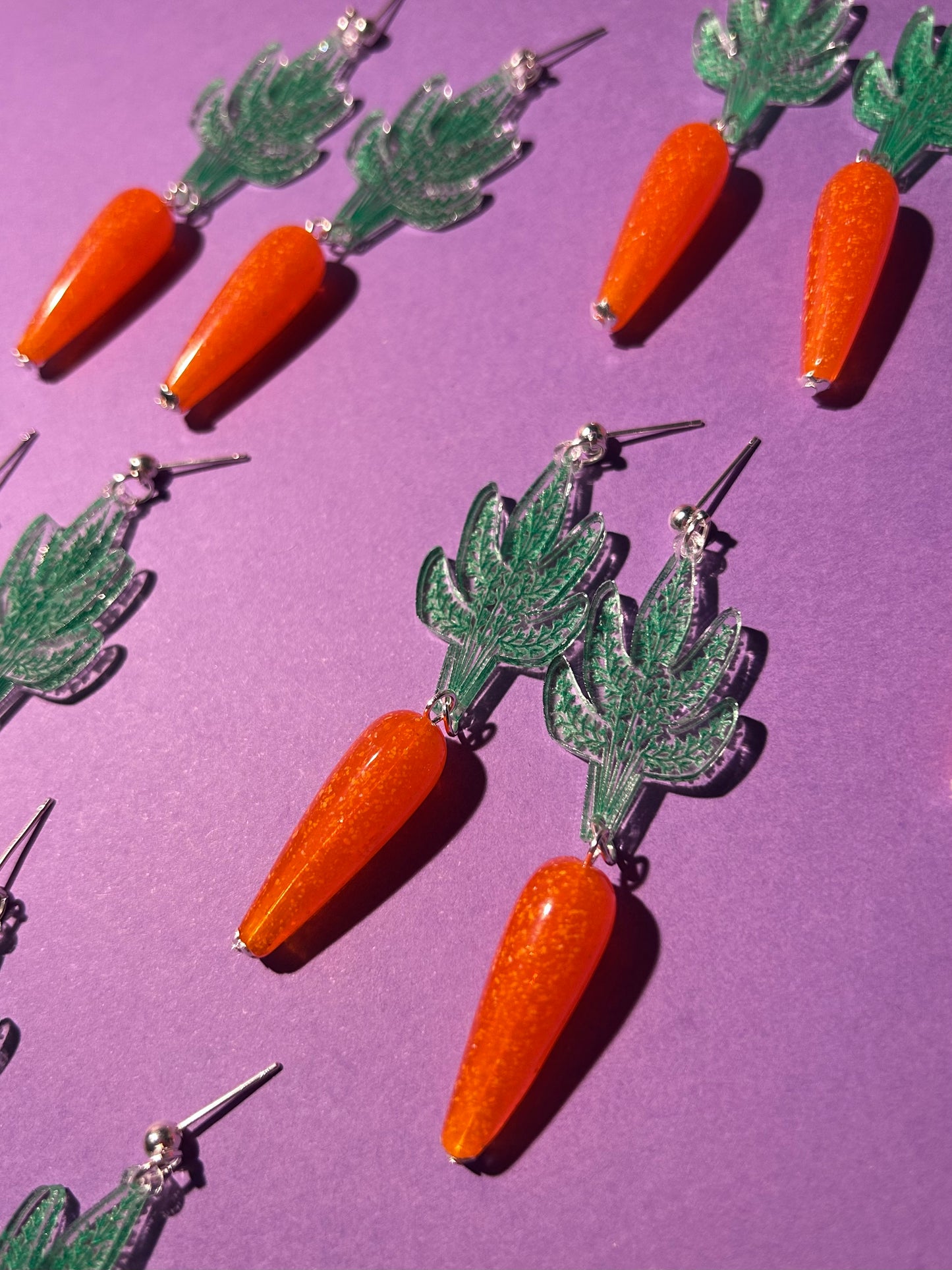 Carrot Acrylic Earrings