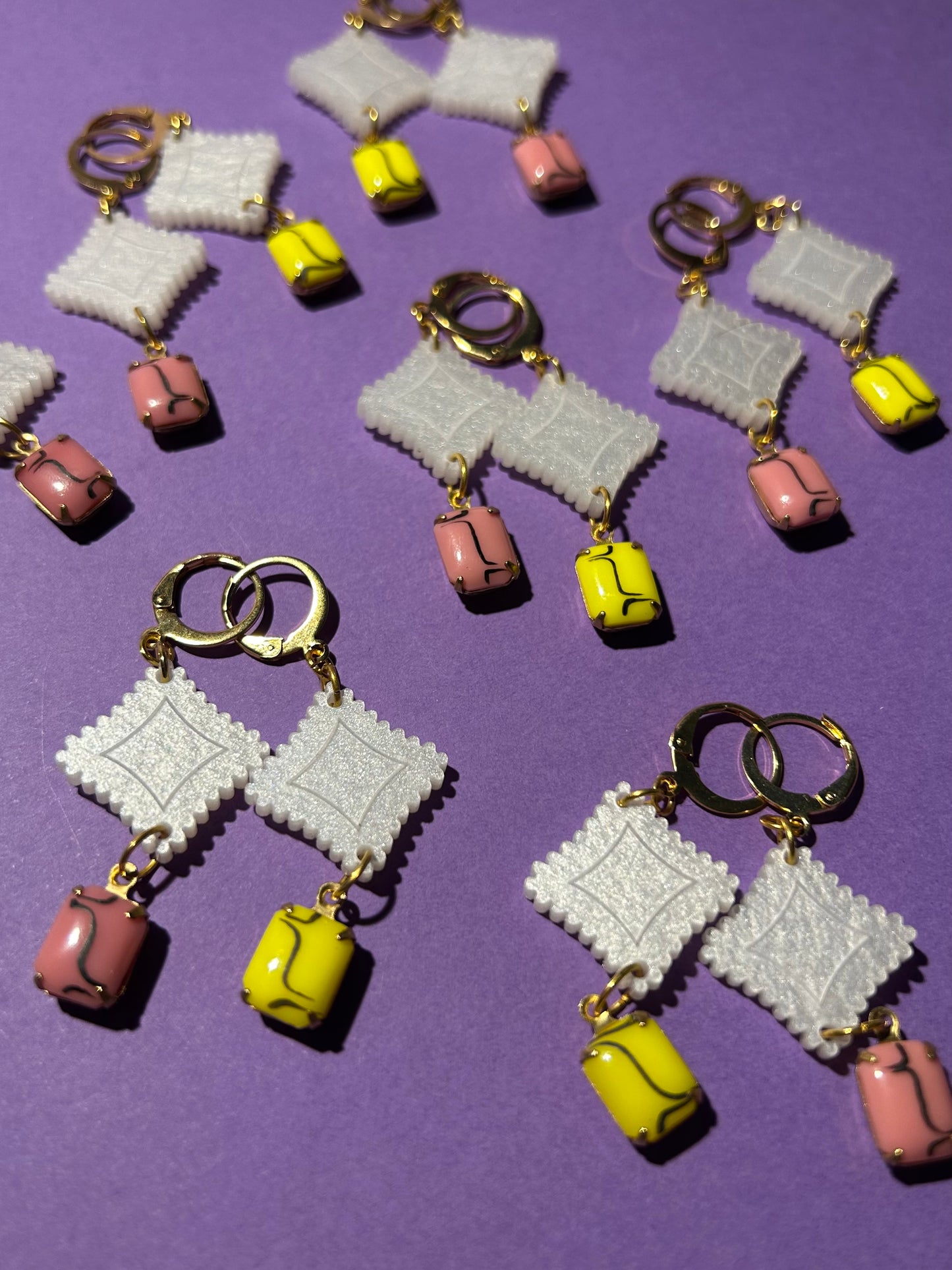 Fondant Fancy Acrylic Earrings