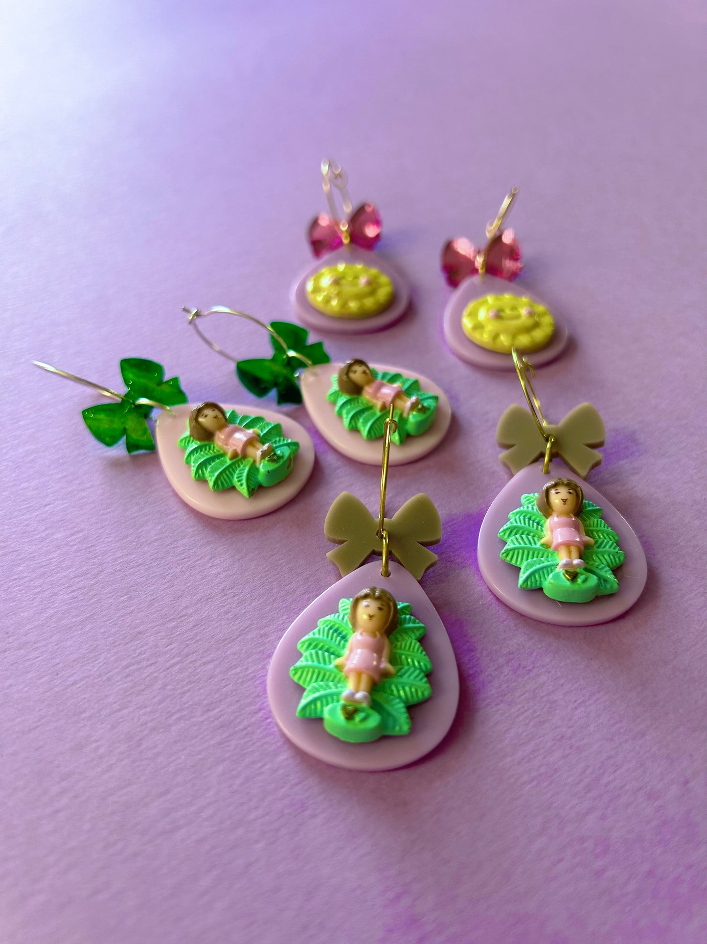 Polly Pocket Acetate Teardrop Earrings