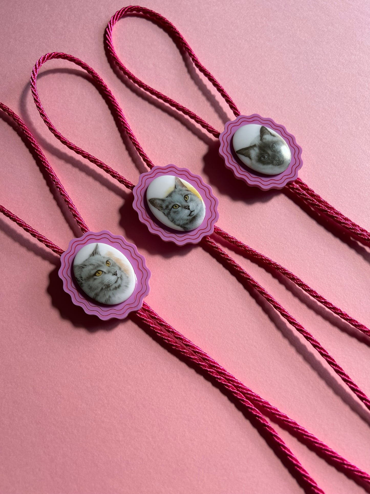 Pink Acrylic Bolo Ties