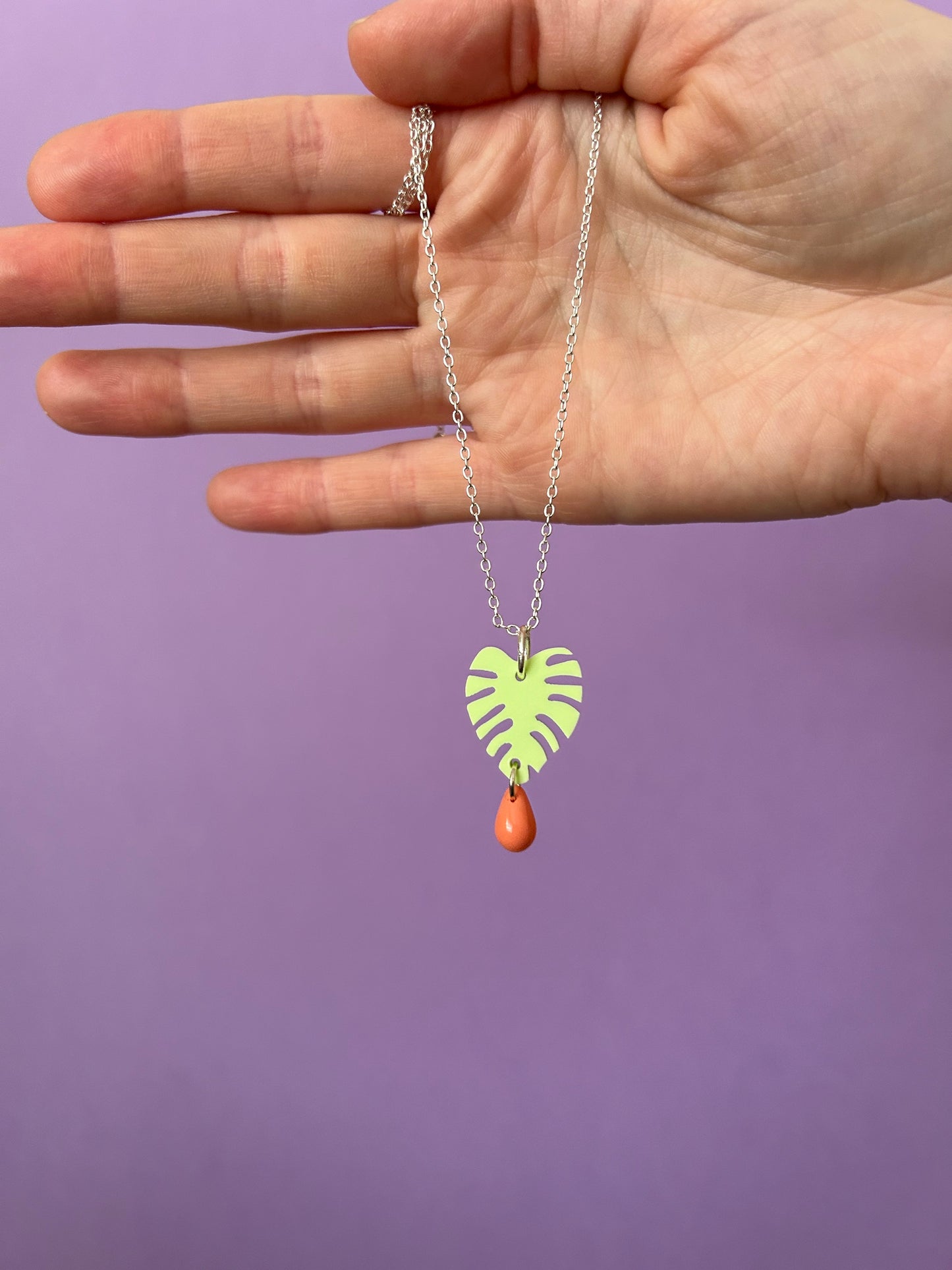 Mini Monstera Acrylic Necklaces