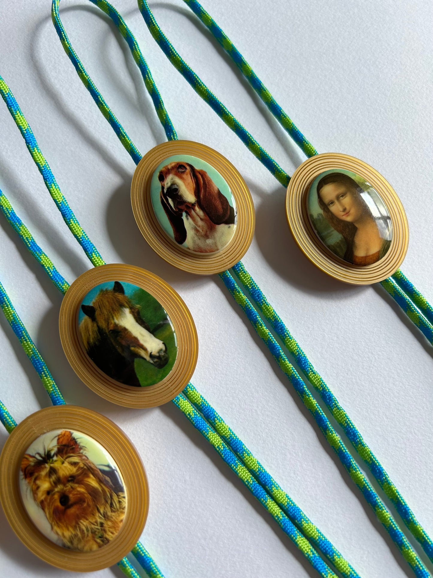 Green and Gold Acrylic Bolo Ties