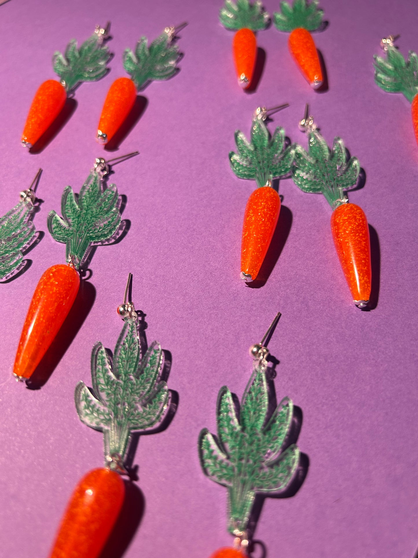 Carrot Acrylic Earrings