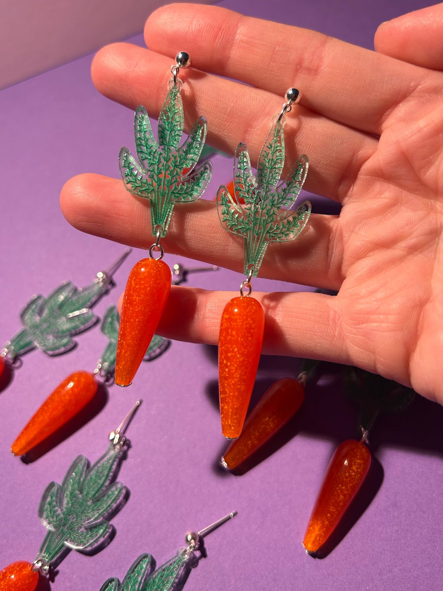 Carrot Acrylic Earrings