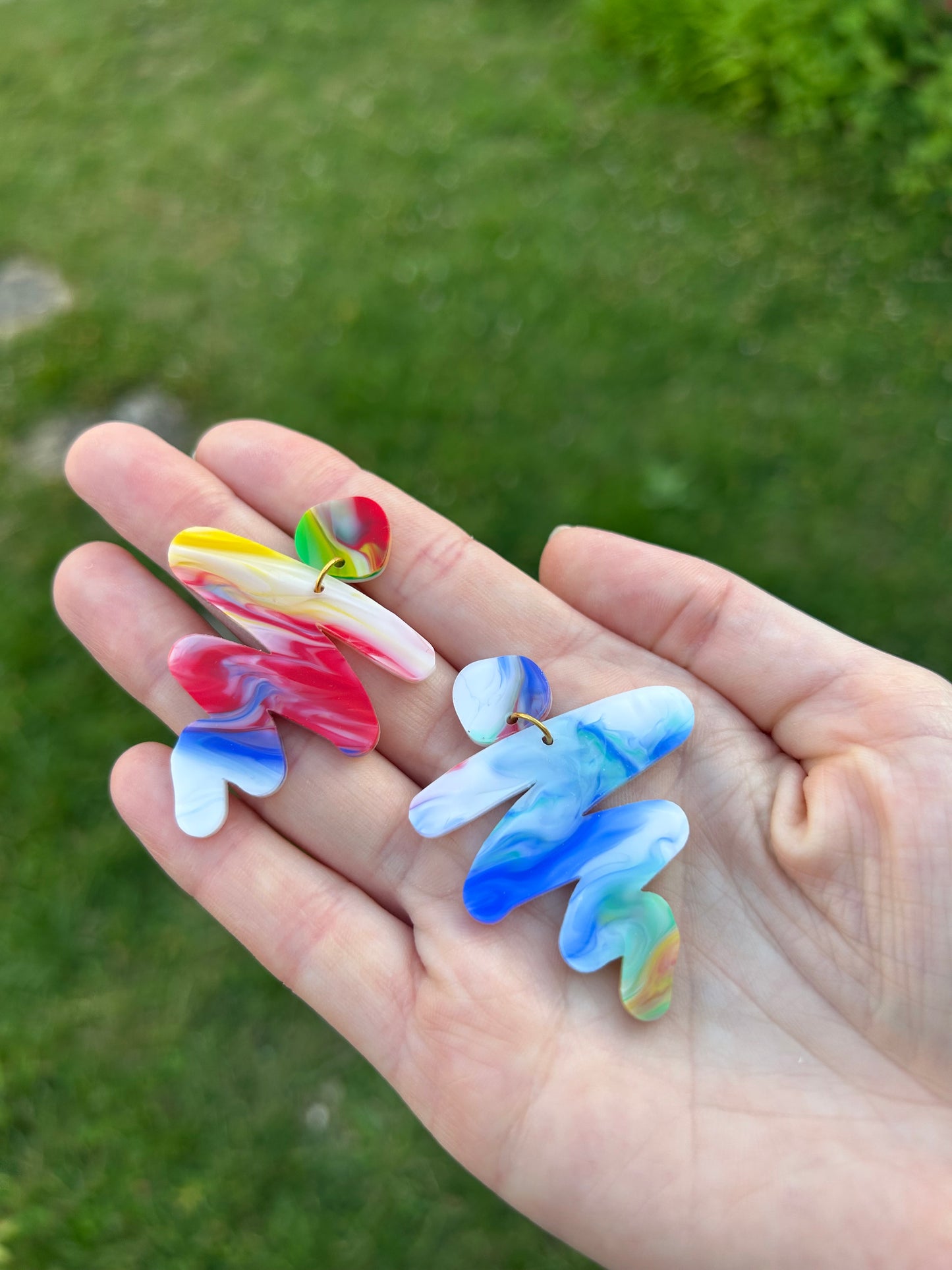 Paint Squiggle Acrylic Earrings