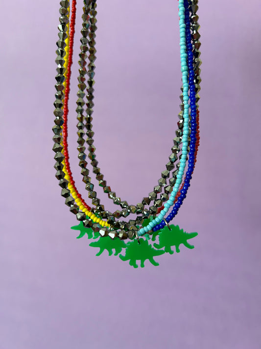 Tiny Dinosaur Beaded Necklaces