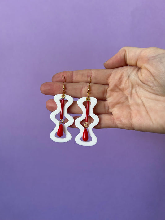 Period Acrylic Hook Earrings