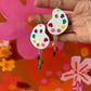 Paint Palette Acrylic Beaded Earrings