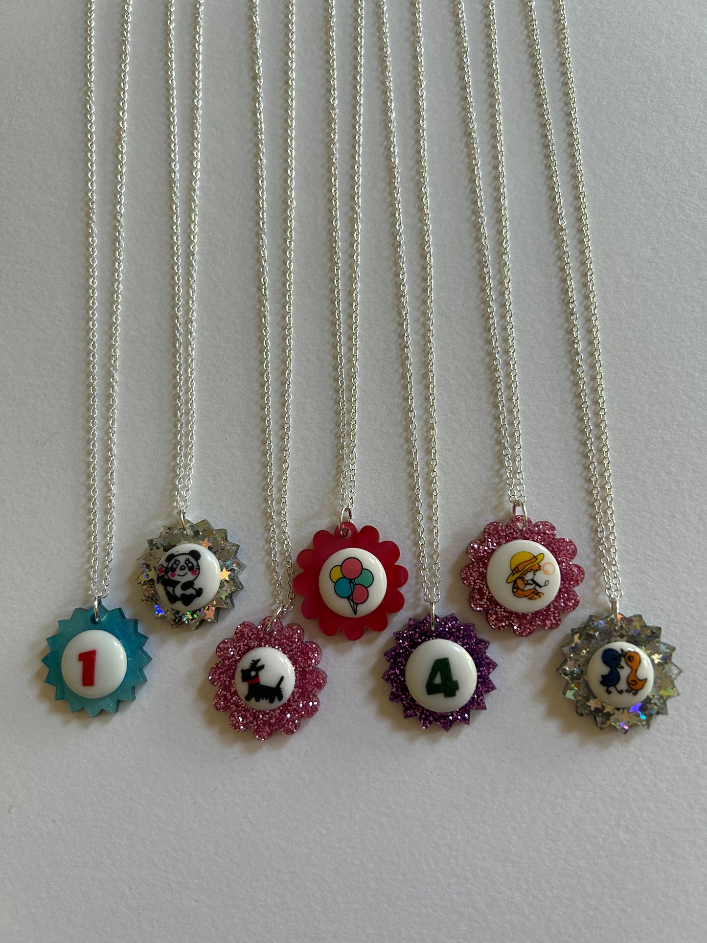 Button Cameo Acrylic Necklaces (2)