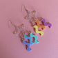 Pastel Star Glittery Acrylic Earrings