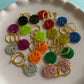 Smiley Face Glitter Acetate Hoop Earrings