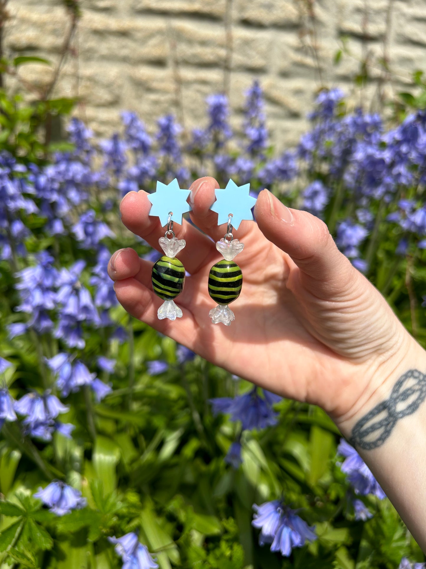 Bumblebee Bonbon Glass Earrings
