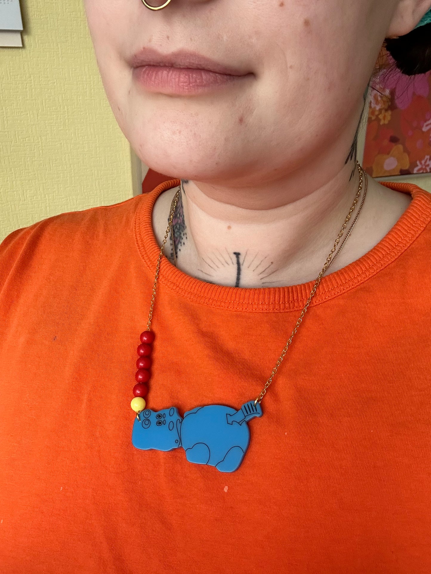 Hungry Hippo Retro Acrylic Necklaces