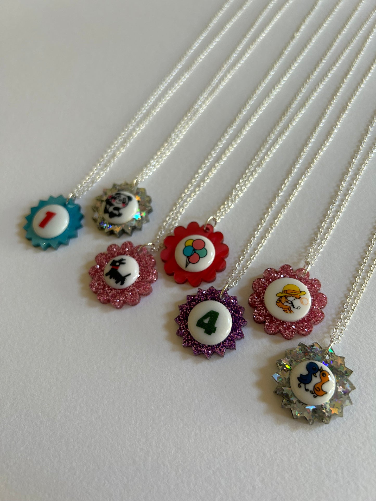 Button Cameo Acrylic Necklaces (2)