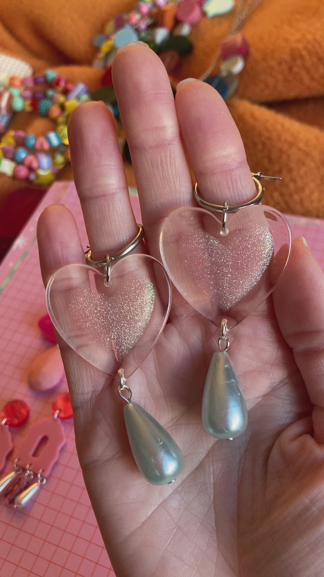 Squiggle Heart earrings