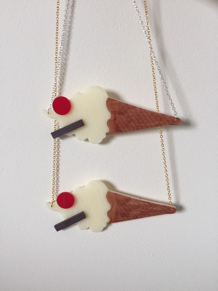 Ice Cream Acrylic Necklace