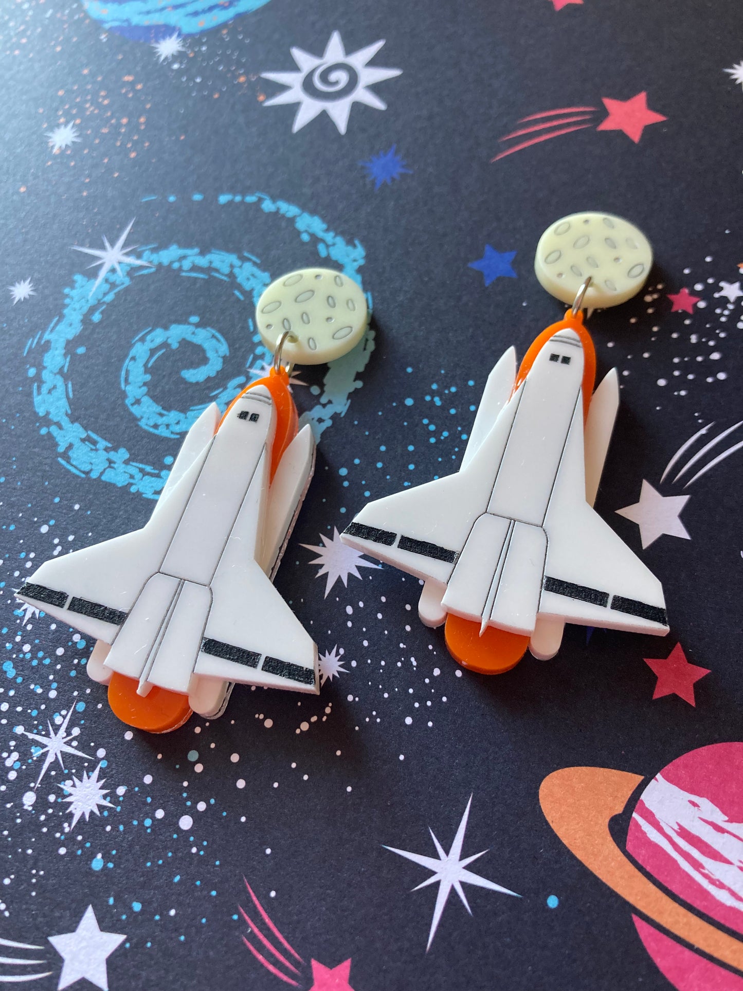 Space Shuttle Acrylic Earrings