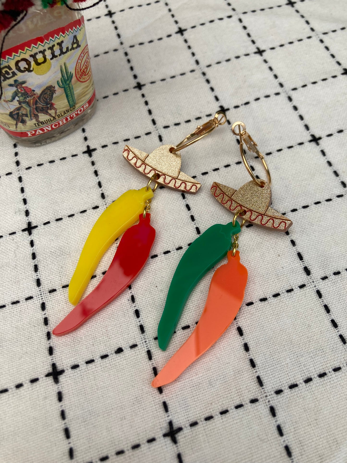 Tequila Hangover Acrylic Hoop Earrings