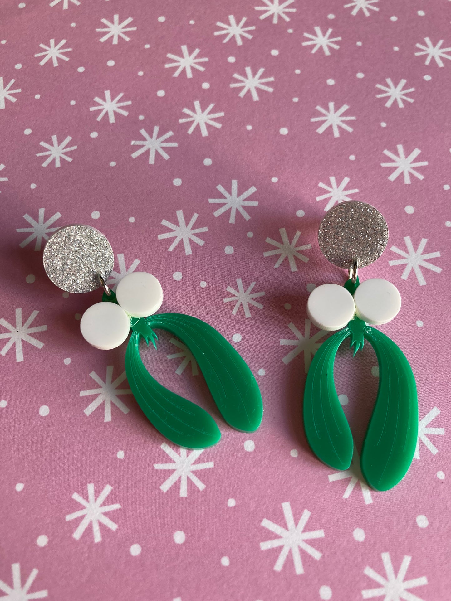 Mistletoe Acrylic Earrings
