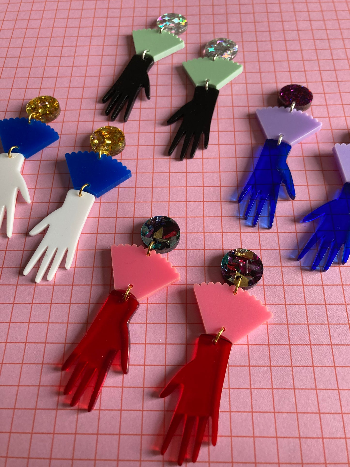 Mystic Hand Acetate & Acrylic Earrings