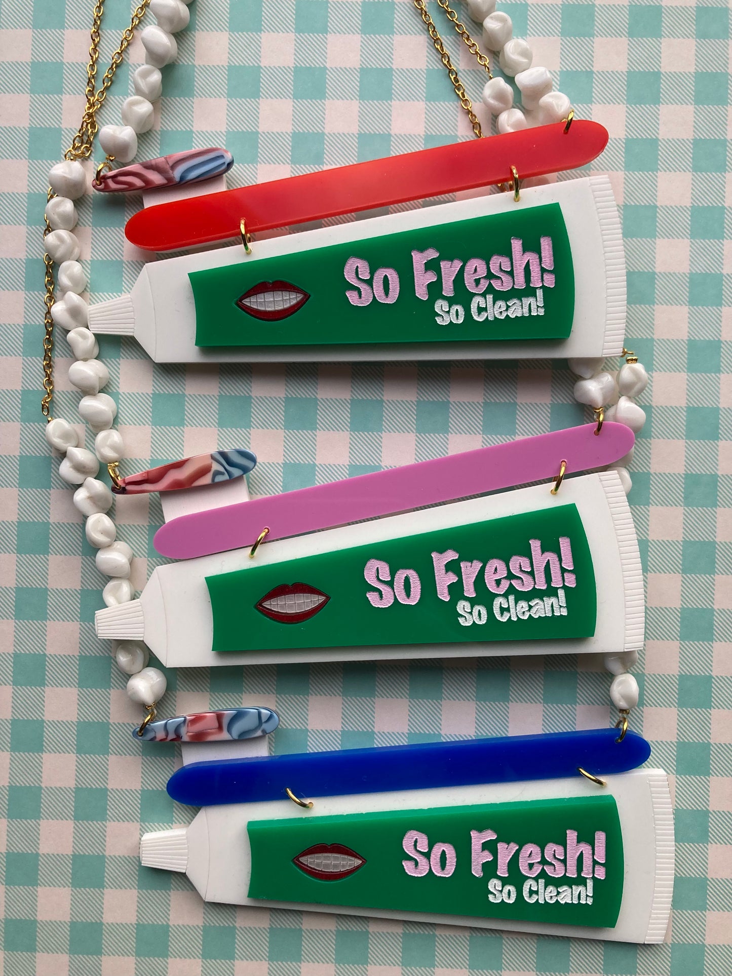 Toothpaste Acrylic Necklaces
