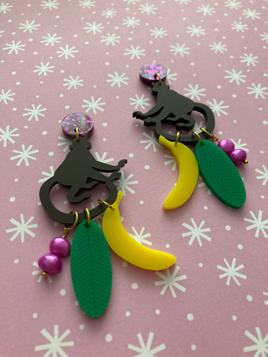 Monkey Business Acrylic Earrings